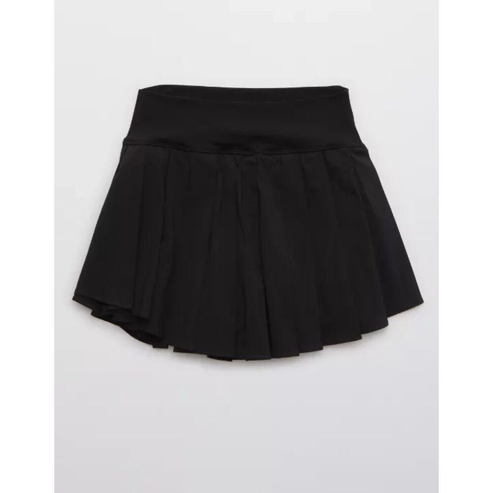 Aerie Offline Women Size XS Black Real Me Pleated Tennis Skirt Skort Preppy Gym
